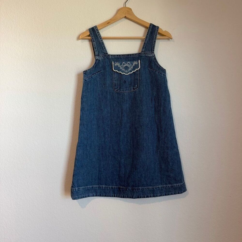 Damson Madder Blue Denim Nancy Pinafore MIni Dress Women's Size 6 - Picture 2 of 7